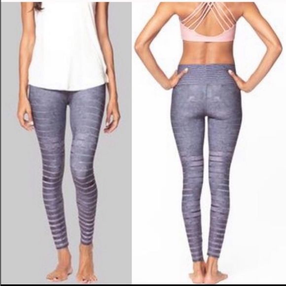 Niyama Sol Pants - NIYAMA SOL GRANITE STRIPE BAREFOOT YOGA PANTS, SIZE MEDIUM